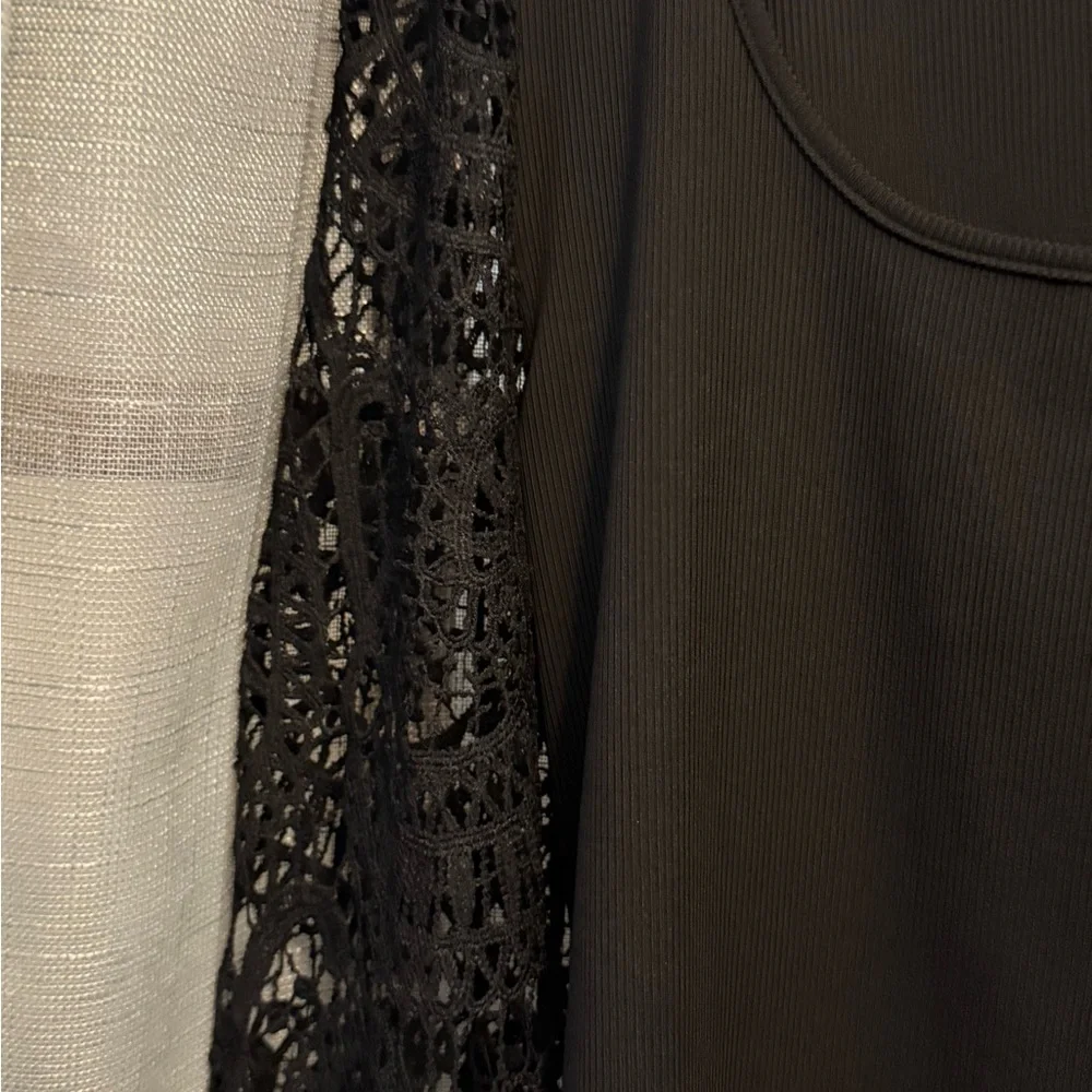 SHEIN Black Crochet Sleeve Blouse - Picture 5 of 8